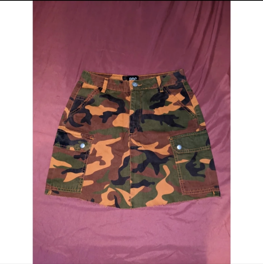 Urban Outfitters Orange Camo Skirt